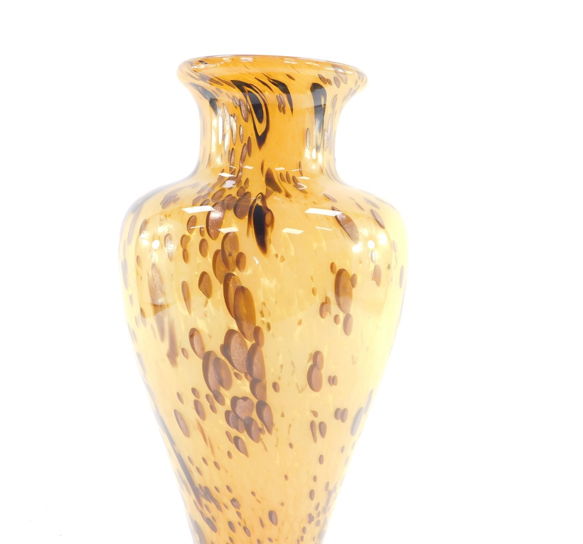 An aventurine orange and brown glass vase, possibly Venetian, of baluster form, 36.5cm high. - Bild 3 aus 3