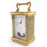 A heavy gilt brass Metamec quartz carriage clock, 13cm high.