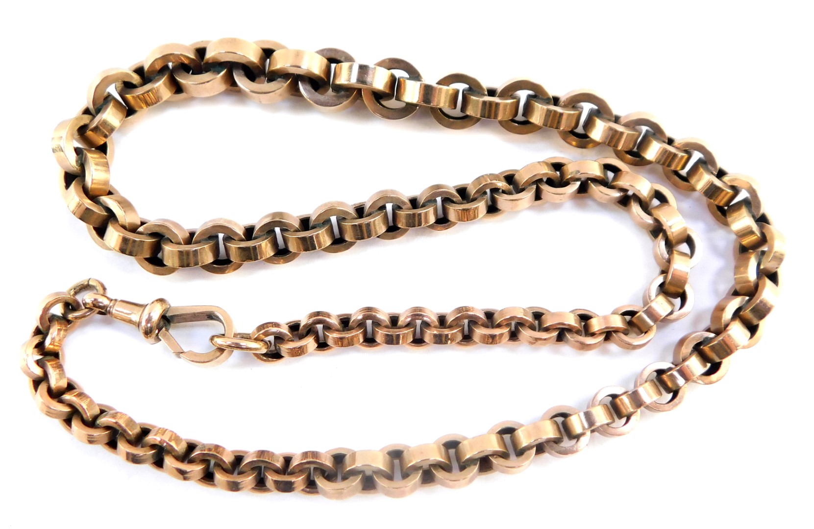 A circular cable link neck chain, on a lobster claw clasp, stamped 9ct, 30.5g.