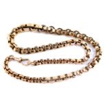 A circular cable link neck chain, on a lobster claw clasp, stamped 9ct, 30.5g.