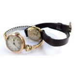 A Yeoman lady's 9ct gold wristwatch, silvered dial bearing Arabic numerals, subsidiary seconds dial,