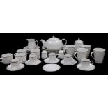 A Maxwell Williams porcelain part breakfast service, decorated in the White Platinum pattern, compri
