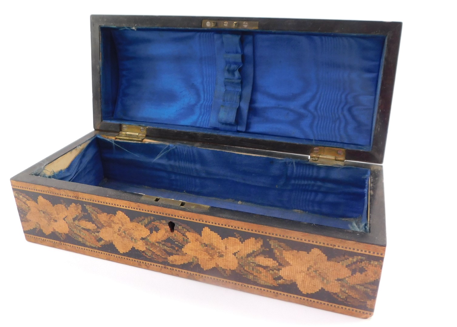 A Victorian Tonbridge ware casket, by T Barton late Nye, Manufacturer of Mount Ephraim., Tonbridge W