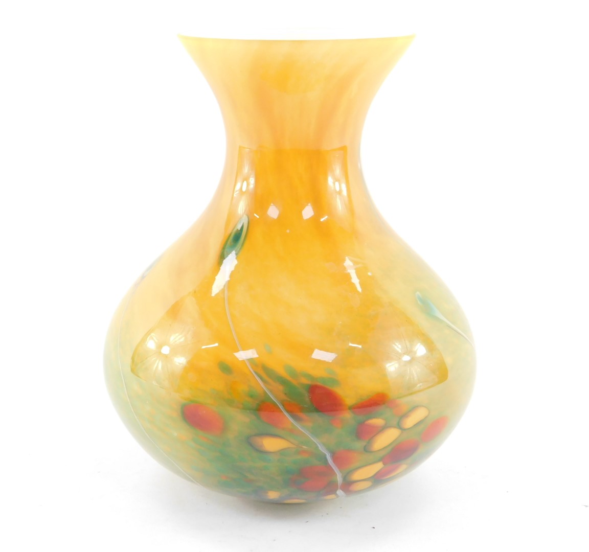 A Soisy Essonne glass vase decorated in the Esso pattern, of baluster form, etched mark, 21cm high.