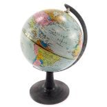 A Scan-Globe, Havdrup Denmark 1976, scale 1:84.000.000., on a plastic base.