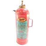 A Conquest fire extinguisher, water type (Soda-Acid), CS53, hose lacking, 56cm high.