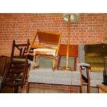 Two Ercol chairs, a lamp, trolley, table, etc. (7)