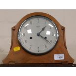 A mid 20thC Smiths Enfield eight day movement mantel clock, with 15cm diameter chrome plated
