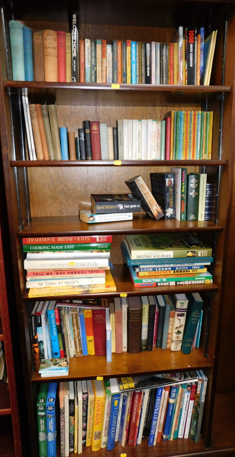 Books to include Cookery, History, Bibles, Football, etc. (6 shelves)