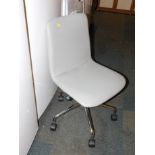 An office swivel chair, with grey leatherette upholstery. (AF)