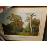 Caeser Smith (John). The Greenwood, artist signed print, number 647-650, framed, 61cm x 43cm.