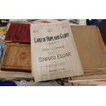 Various sheet music, early 20thC, etc., to include Boosey and Co, Edward Elgar, etc. (2 tray)