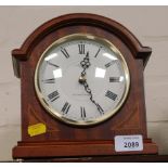 A London Clock Company Westminster Chime mantel clock, in shaped case with 12cm diameter Roman