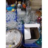 Glassware to include Caithness vase (boxed), pressed and moulded glass vases, hors d'oeuvres dish,