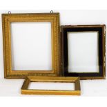 Three gilt framed picture frames.