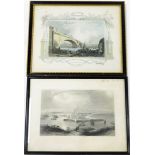 Two framed 19thC prints, to include later coloured print of London Bridge, 19cmx23.5cm, and a print