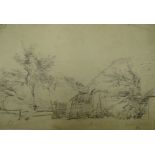 Thomas Sidney Cooper RA (1803-1902). Pencil sketch with part watermark J WHATMAN TURKEY MILL 18--, b