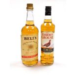 Two bottles of whisky, to include a Famous Grouse 70cl bottle and a Bells Extra Special 1L bottle.