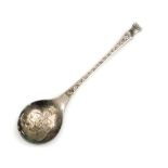 A Elizabeth II silver Christmas spoon, bearing signature for S Becpdoby, London 1975, the stem with