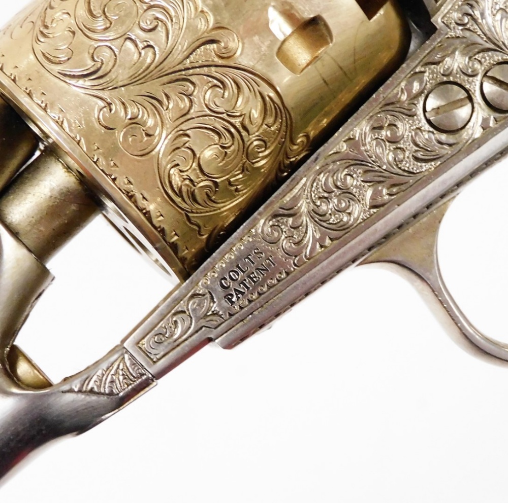 A fine replica of the Colt .36 calibre 1861 Navy Revolver, numbered 13511P, marked Address Col. Saml - Bild 4 aus 6