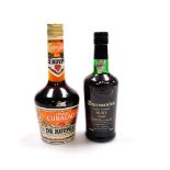 Two bottles of alcohol, to include a Portuguese Burmester Ruby Port, 47.5cl bottle and a orange Krak