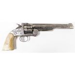 A fine replica of the Colt .44 calibre Revolver, numbered 20029, with pale painted handle. A copy of