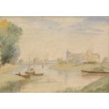 C.W. Fothergill (attributed). Peterborough, watercolour, unsigned and titled, 16cm x 24cm.