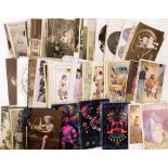 A group of postcards, of varying genres, relating to children, artist drawn cards after Tarrant, Par