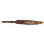 A French naturalistic parcel gilt cast bronze letter opener in the form of a leaf, 24cm long.