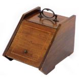 An Edwardian mahogany coal scuttle, with satinwood banding and gilt brass handle.