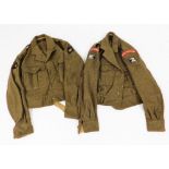 A mid 20thC (1949 pattern) battledress blouse (39-40"), with Royal Leicestershire shoulder patches a