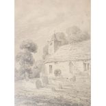 A 19thC pencil sketch of Newbold Pacey Church, from the South East, dated September 22nd 1826, possi