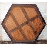 A 19thC octagonal table top, with mahogany crossbanded edge, 160cm diameter.