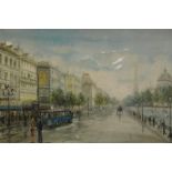 Bianchini (20thC) Paris street scene, oil on canvas, signed, 60cm x 92cm.