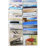 A group of aviation and aircraft postcards, mainly in colour depicting airman, planes, plane salvage