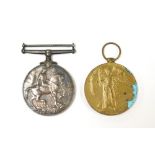 Two WWI medals, comprising the 1914-18 defence medal, and The Great War for Civilisation medal 1914-