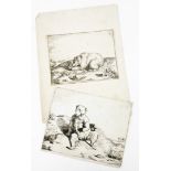 Two antiquarian engravings after Marcus De Bye (1639-1670). From the set of Bears, 13.5cm x 16.5cm a