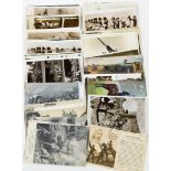 A group of Military related postcards, to include black and white photographs, photograph cards, and