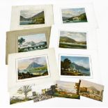 A collection of 19thC Continental engravings of Italian landscapes, of Lake Como, etc, all with late