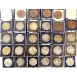 A large group of silver and bronzed finish Co-Op Federal Bakeries Ltd prize medallions, in presentat