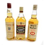 Three bottles of various Scotch whiskies, to include a Mac Arthur's Select Scotch whisky 70cl bottle