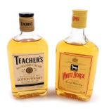 Two bottles of whisky, to include a Teacher's Scotch whisky, 35cl bottle, and a White Horse Fine Old