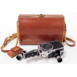 A Bolex Naillard camera, with additional lens in fitted case with instruction manual.