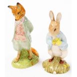 Two Royal Albert Beatrix Potter figures, comprising Peter Rabbit with daffodils and foxy whiskered g