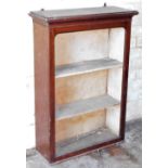 An early 19thC mahogany wall cabinet, with single door and shelves, 98cm high, 69cm wide, 25cm deep.