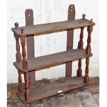 A set of 19thC mahogany wall shelves, 60cm high, 62cm wide.