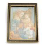 Late 19thC School. Portrait miniature of Madonna Philippe and Child, unsigned watercolour, 11cm x 8