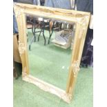 A rectangular gilt frame wall mirror, with shell carved borders.