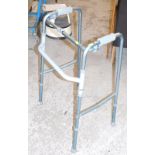 A collapsible walking frame.