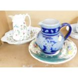 A small group of china, to include Old Foley Strawberry Pattern serving tray and milk jug, a ceramic